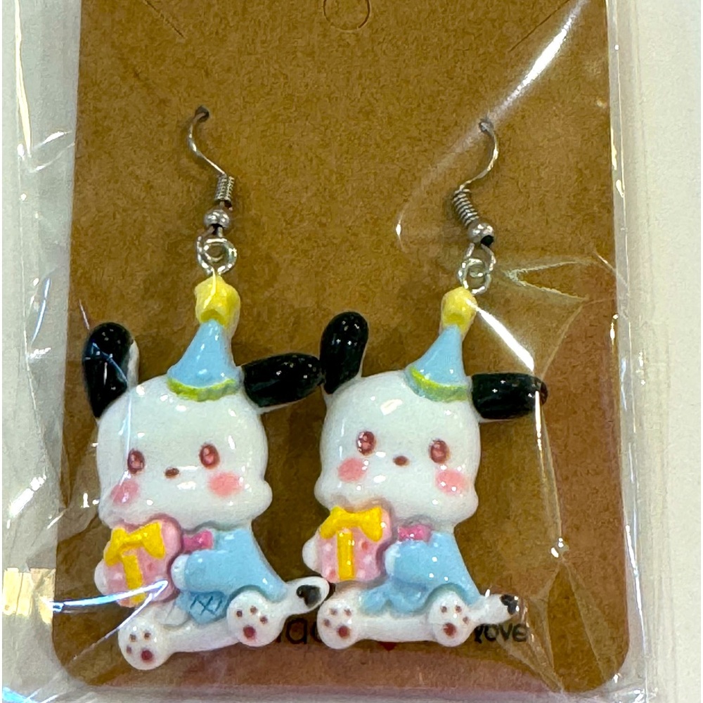 Pachacco (party hat) Handcrafted Earrings Hypoallergenic NEW Sanrio